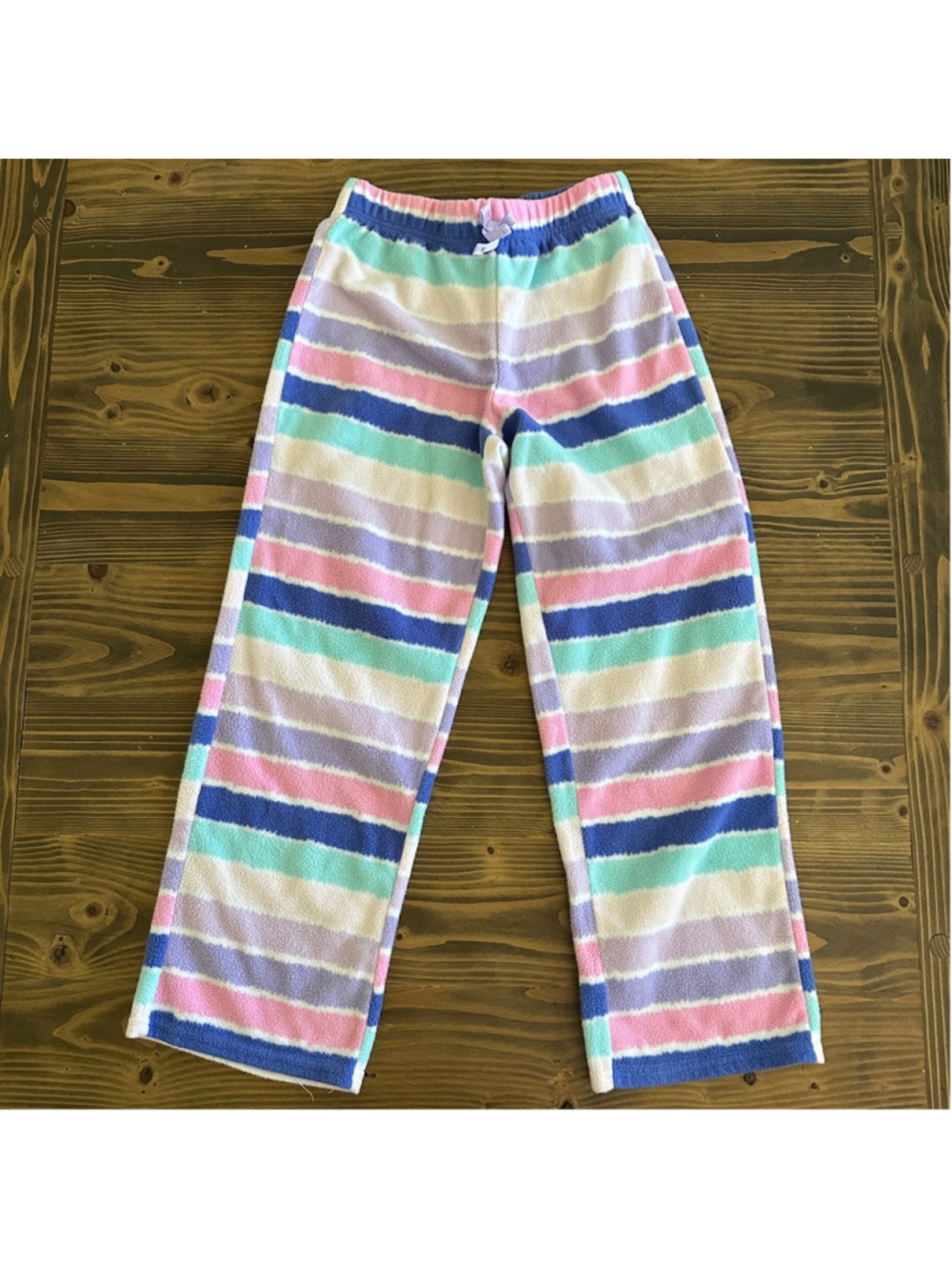 Eddie Bauer Kids Fleece Pajama Pants Girls M 10 12 Purple Pink Striped